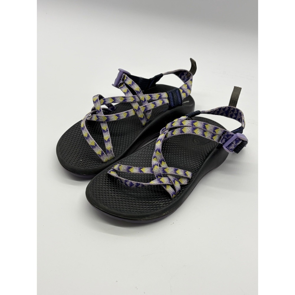 Chaco Youth Sandals ZX/1 Classic Strappy Size 4 Yellow Purple Hiking